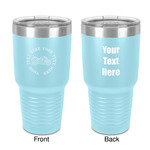 Motorcycle 30 oz Stainless Steel Tumbler - Teal - Double-Sided (Personalized)