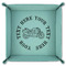 Motorcycle 9" x 9" Teal Leatherette Snap Up Tray - FOLDED