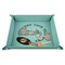 Motorcycle 9" x 9" Teal Leatherette Snap Up Tray - STYLED