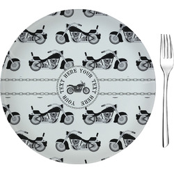 Motorcycle Glass Appetizer / Dessert Plate 8" (Personalized)