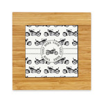 Motorcycle Bamboo Trivet with Ceramic Tile Insert (Personalized)