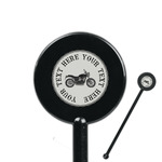 Motorcycle 5.5" Round Plastic Stir Sticks - Black - Double Sided (Personalized)