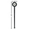 Motorcycle Black Plastic 7" Stir Stick - Round - Dimensions