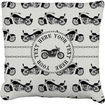 Motorcycle Faux-Linen Throw Pillow 18" (Personalized)