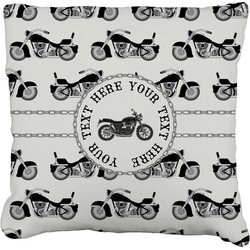 Motorcycle Faux-Linen Throw Pillow 18" (Personalized)