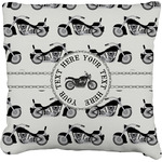 Motorcycle Faux-Linen Throw Pillow 20" (Personalized)