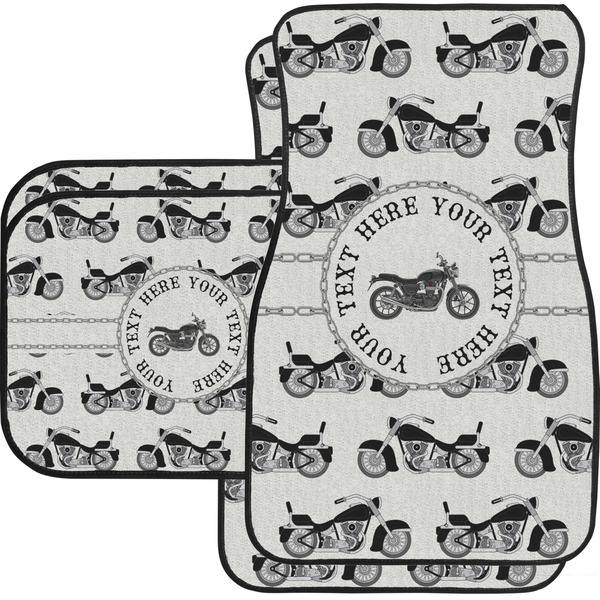 Custom Motorcycle Car Floor Mats Set - 2 Front & 2 Back (Personalized)