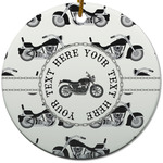 Motorcycle Round Ceramic Ornament w/ Name or Text