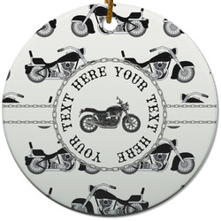 Motorcycle Round Ceramic Ornament w/ Name or Text