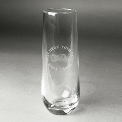 Motorcycle Champagne Flute - Stemless Engraved - Single (Personalized)