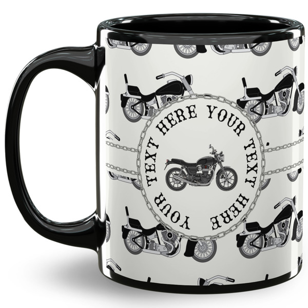 Custom Motorcycle 11 Oz Coffee Mug - Black (Personalized)