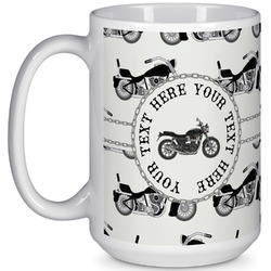 Motorcycle 15 Oz Coffee Mug - White (Personalized)