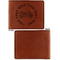 Motorcycle Cognac Leatherette Bifold Wallets - Front and Back Single Sided - Apvl