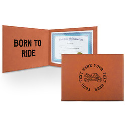 Motorcycle Leatherette Certificate Holder - Front and Inside (Personalized)