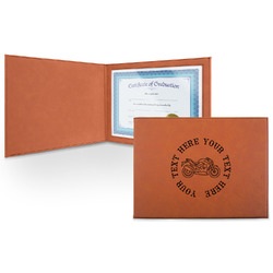 Motorcycle Leatherette Certificate Holder - Front (Personalized)