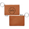 Motorcycle Cognac Leatherette Keychain ID Holders - Front Apvl