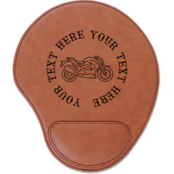 Motorcycle Leatherette Mouse Pad with Wrist Support (Personalized)