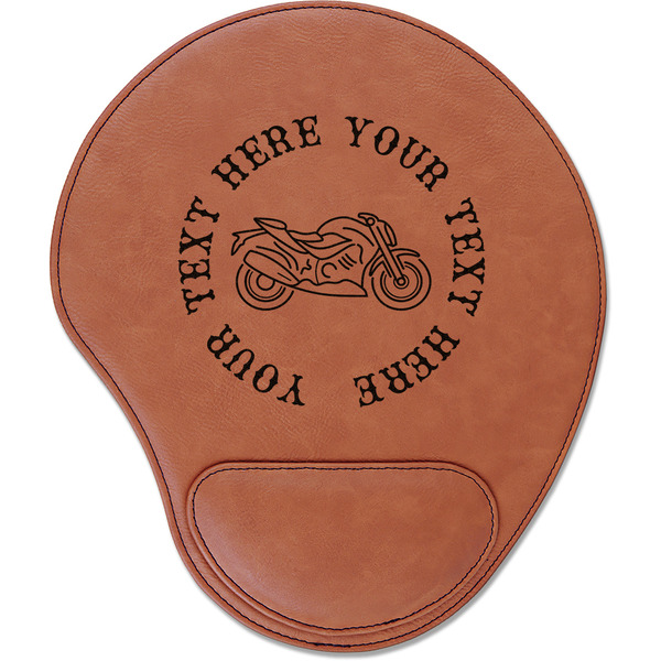 Custom Motorcycle Leatherette Mouse Pad with Wrist Support (Personalized)