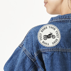 Motorcycle Twill Iron On Patch - Custom Shape (Personalized)