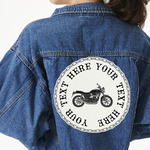 Motorcycle Twill Iron On Patch - Custom Shape - 3XL - Set of 4 (Personalized)