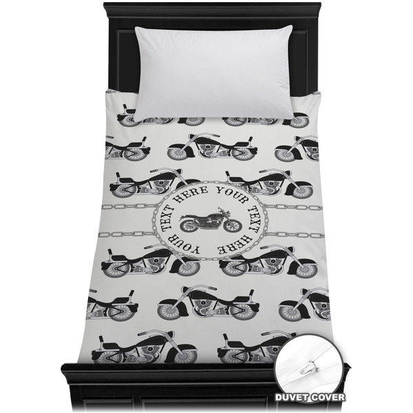 Custom Motorcycle Duvet Cover - Twin (Personalized)