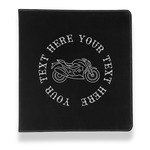 Motorcycle Leather Binder - 1" - Black (Personalized)