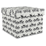 Motorcycle Gift Box with Lid - Canvas Wrapped - X-Large (Personalized)