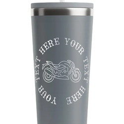 Motorcycle RTIC Everyday Tumbler with Straw - 28oz - Grey - Single-Sided (Personalized)