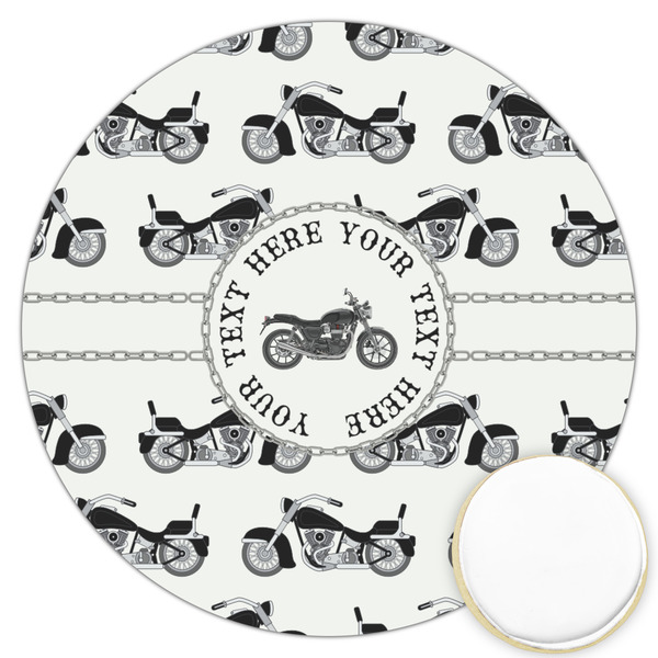 Custom Motorcycle Printed Cookie Topper - 3.25" (Personalized)