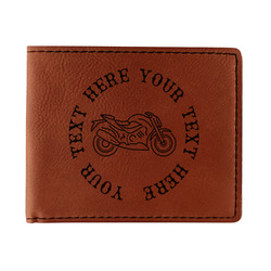 Motorcycle Leatherette Bifold Wallet - Single Sided (Personalized)