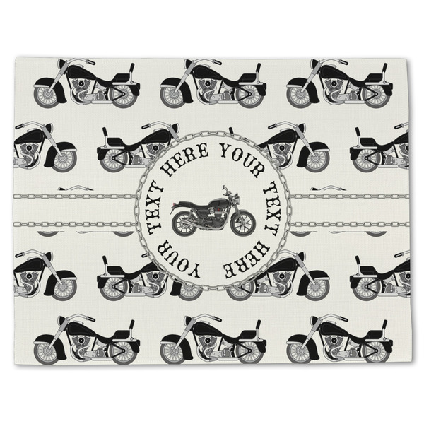 Custom Motorcycle Single-Sided Linen Placemat - Single w/ Name or Text