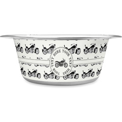 Motorcycle Stainless Steel Dog Bowl - Medium (Personalized)