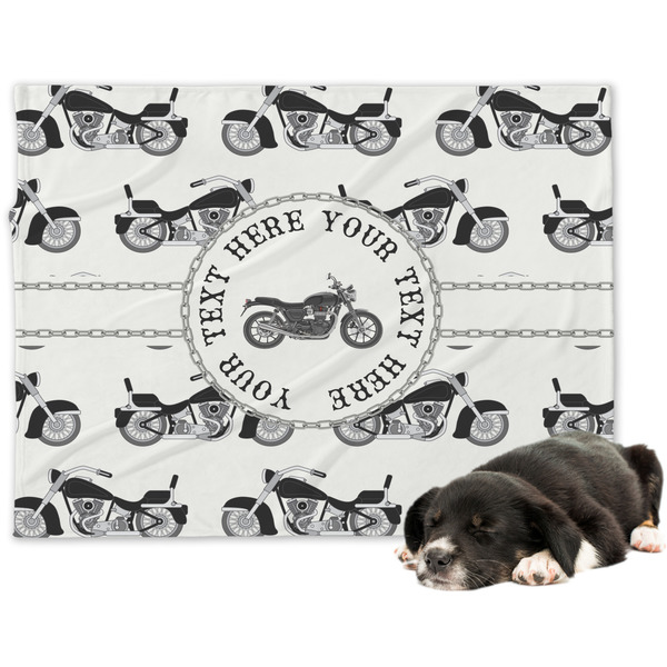 Custom Motorcycle Dog Blanket - Large (Personalized)