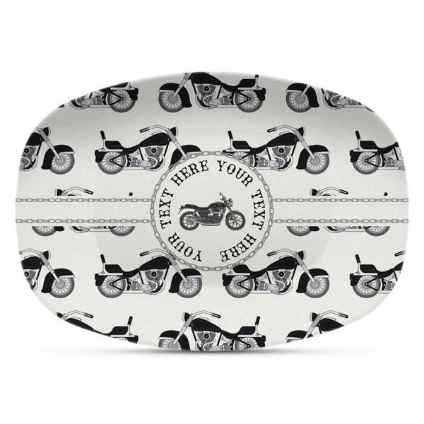 Custom Motorcycle Plastic Platter - Microwave & Oven Safe Composite Polymer (Personalized)