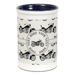 Motorcycle Ceramic Pencil Holders - Blue