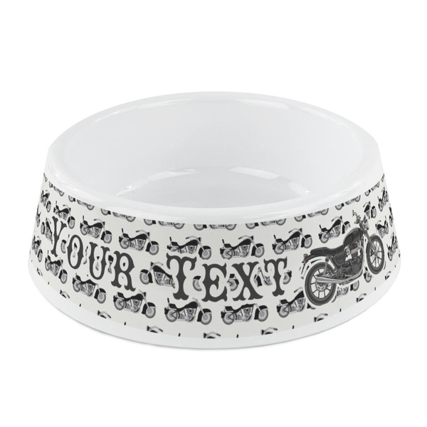 Custom Motorcycle Plastic Dog Bowl - Small (Personalized)