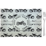 Motorcycle Glass Rectangular Appetizer / Dessert Plate (Personalized)