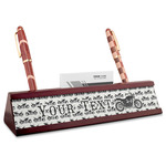 Motorcycle Red Mahogany Nameplate with Business Card Holder (Personalized)