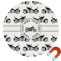Motorcycle Round Car Magnet - 6" (Personalized)