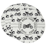 Motorcycle Round Paper Coasters w/ Name or Text