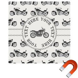 Motorcycle Square Car Magnet - 10" (Personalized)