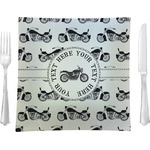 Motorcycle 9.5" Glass Square Lunch / Dinner Plate- Single or Set of 4 (Personalized)