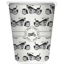 Motorcycle Waste Basket - Single Sided (White) (Personalized)