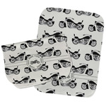 Motorcycle Burp Cloths - Fleece - Set of 2 w/ Name or Text