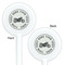 Motorcycle White Plastic 5.5" Stir Stick - Double Sided - Round - Front & Back