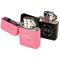 Motorcycle Windproof Lighters - Black & Pink - Open