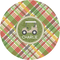 Golfer's Plaid Multipurpose Round Labels - 1" (Personalized)