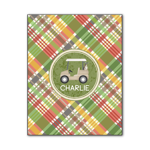 Custom Golfer's Plaid Wood Print - 11x14 (Personalized)