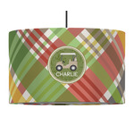 Golfer's Plaid 12" Drum Pendant Lamp - Fabric (Personalized)