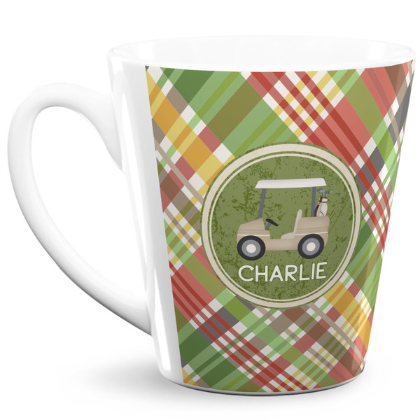 Custom Golfer's Plaid 12 Oz Latte Mug (Personalized)